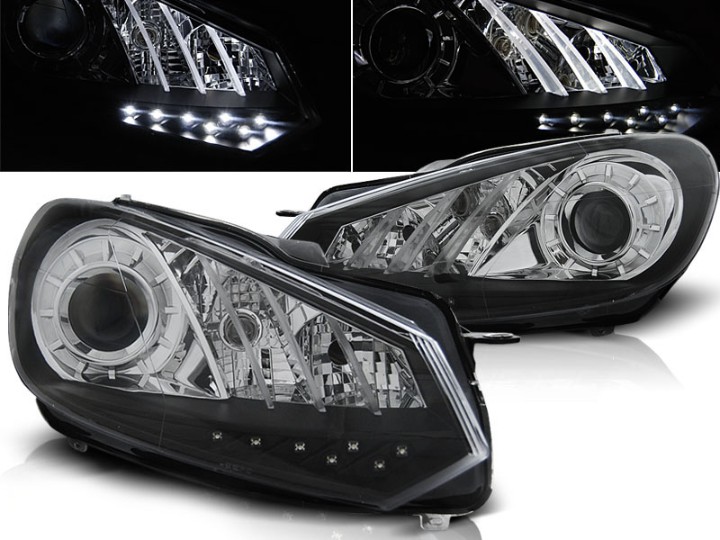 Prednja svjetla True DRL (crna) / Volkswagen Golf 6 (10.2008-2012), LPVWG7