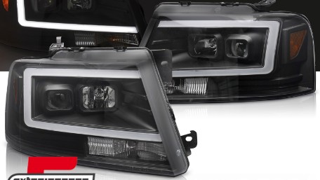 Prednja svjetla TubeLED dizajn (crna) / FORD F150 Mk11 (2004-2008), LPFOB0