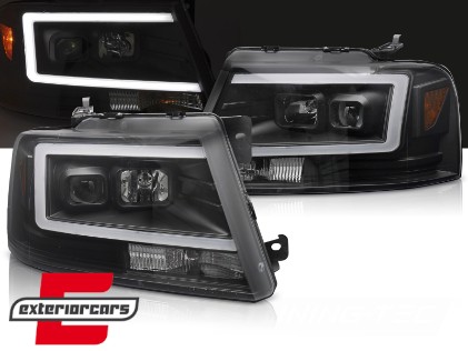Prednja svjetla TubeLED dizajn (crna) / FORD F150 Mk11 (2004-2008), LPFOB0