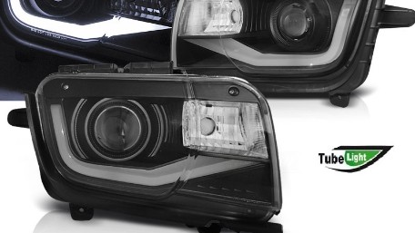 Prednja svjetla TubeLight dizajn (crna) / CHEVROLET CAMARO (2009-2013), LPCT10