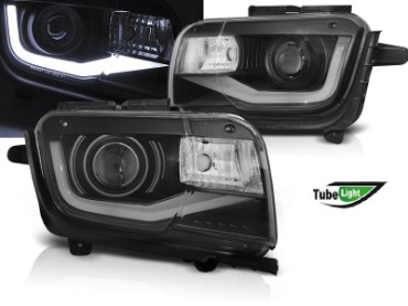 Prednja svjetla TubeLight dizajn (crna) / CHEVROLET CAMARO (2009-2013), LPCT10