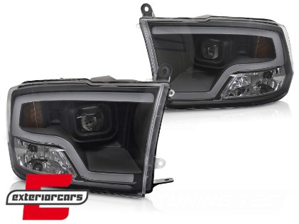 Prednja svjetla TubeLight dizajn (crna) / DODGE RAM (2009-2018), LPDO39