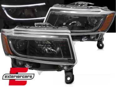 Prednja svjetla TubeLight dizajn (crna) / Jeep Grand Cherokee WK2 Facelift (2014-2016), LPCH43