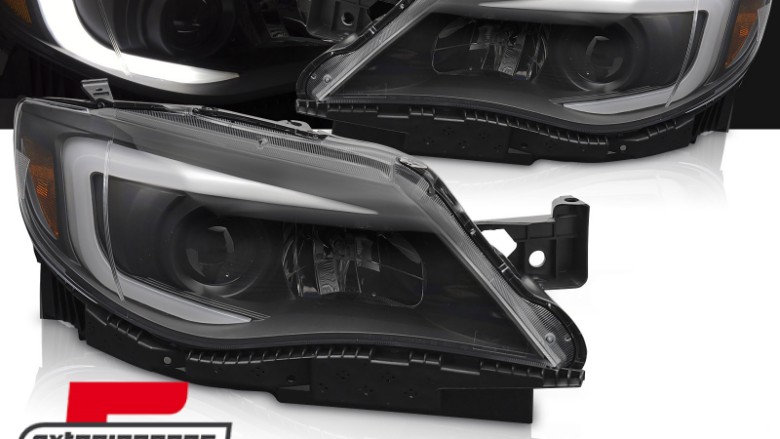Prednja svjetla TubeLight dizajn (crna) / Subaru WRX (2008-2014), LPSU28