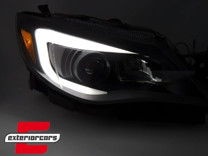Prednja svjetla TubeLight dizajn (crna) / Subaru WRX (2008-2014), LPSU28