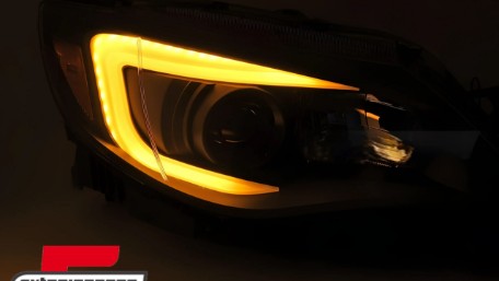 Prednja svjetla TubeLight dizajn (crna) / Subaru WRX (2008-2014), LPSU28