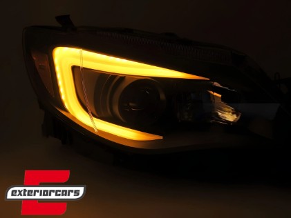 Prednja svjetla TubeLight dizajn (crna) / Subaru WRX (2008-2014), LPSU28