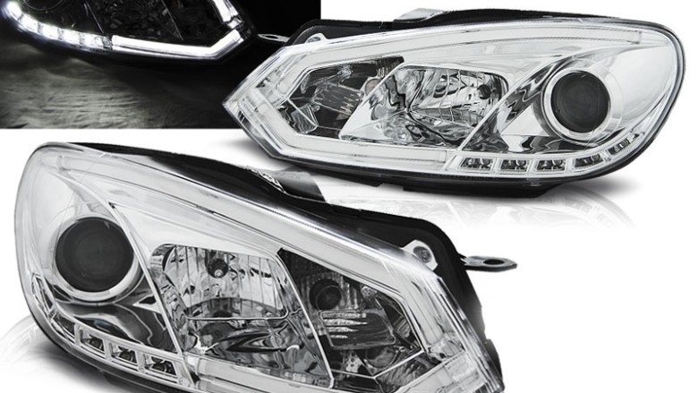 Prednja svjetla TubeLight DRL (chrome) / Volkswagen Golf 6 (10.2008-2012), LPVWI4