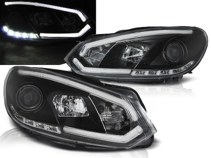 Prednja svjetla TubeLight DRL (crna) / Volkswagen Golf 6 (10.2008-2012), LPVWI5