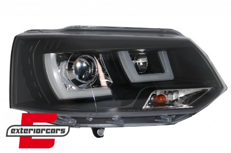 Prednja svjetla U-dizajn LED DRL Xenon look (crna) / VW T5.1 (2010-2015), LPVWL2