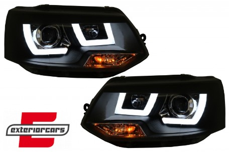 Prednja svjetla U-dizajn LED DRL Xenon look (crna) / VW T5.1 (2010-2015), LPVWL2
