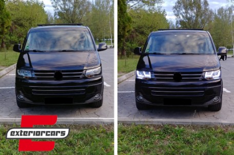 Prednja svjetla U-dizajn LED DRL Xenon look (crna) / VW T5.1 (2010-2015), LPVWL2