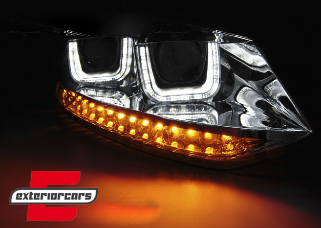 Prednja svjetla U-dizajn LED SEQ žmigavci (chrome) / VW Polo 6R (03.2009-03.2014), LPVWN1