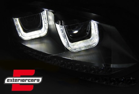 Prednja svjetla U-dizajn LED SEQ žmigavci (crna) / VW Polo 6R (03.2009-03.2014), LPVWN2