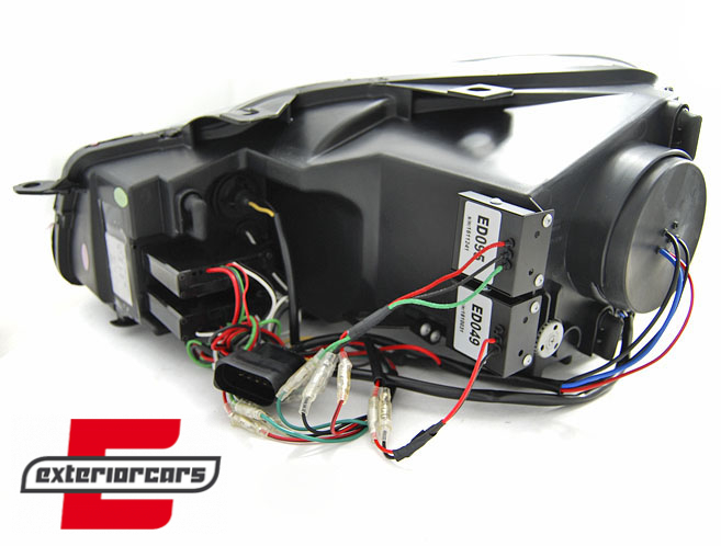 Prednja svjetla U-LED DRL Golf 7 look (crna) / Volkswagen Golf 6 (10.2008-2012), LPVWP3
