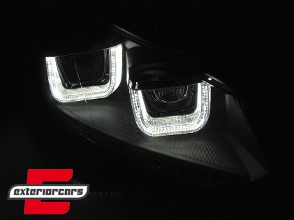 Prednja svjetla U-LED DRL LED SEQ žmigavci Golf 7 look (crna) / Volkswagen Golf 6 (10.2008-2012), LPVWR5