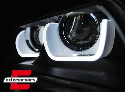 Prednja svjetla U-LED TruDRL Xenon (crna) / BMW X1 E84 LCI (2012-2014), LPBME6