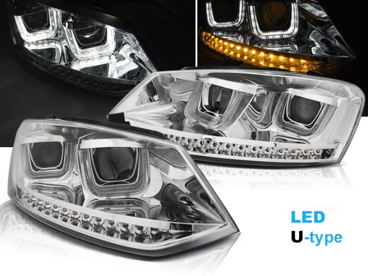Prednja svjetla U-LED žmigavci (chrome) / VW Polo 6R (03.2009-03.2014), LPVWM9