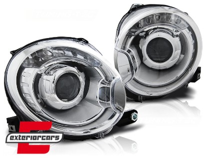 Prednja svjetla Xenon look (chrome) / Fiat 500 Hatchback (2007-2015), LPFI19