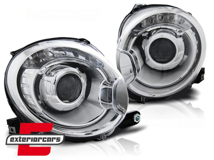 Prednja svjetla Xenon look (chrome) / Fiat 500 Hatchback (2007-2015), LPFI19