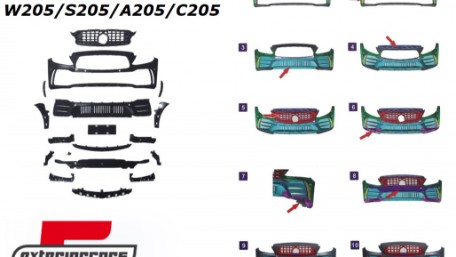 Prednji branik GT-R dizajn / Mercedes C-klasa W205 S205 A205 C205 (2014-2020), FBMBW205GTM
