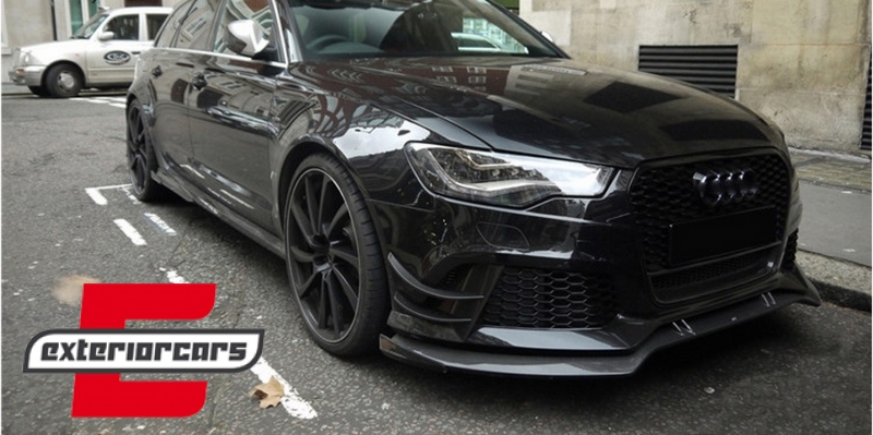 Prednji branik & prednji nastavak branika RS6 dizajn (pravi carbon) / Audi A6 C7 4G Facelift (2015-2018), COFBAUA64GFRSWOGFBS