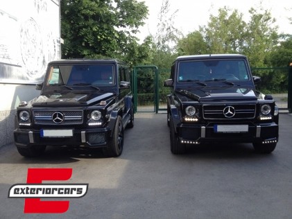 Prednji nastavak branika LED DRL AMG B-dizajn (crna) / Mercedes G-klasa W463 (1989-2017), FBSMBW463BK