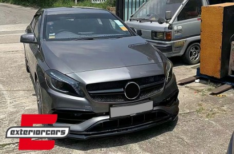 Prednji nastavak branika (piano crna) / Mercedes A-klasa W176 AMG Facelift (2015-2018), FBLMBW176A