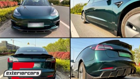 Prednji nastavak branika (piano crna) / Tesla Model 3 (2017-2022), FBSTSLM3