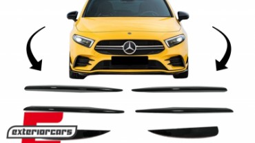 Prednji splitteri A45 AMG dizajn (piano crna) / MERCEDES A klasa W177 Hatchback V177 Limuzina (04.2018-12.2022), FBSPMBW177AMG