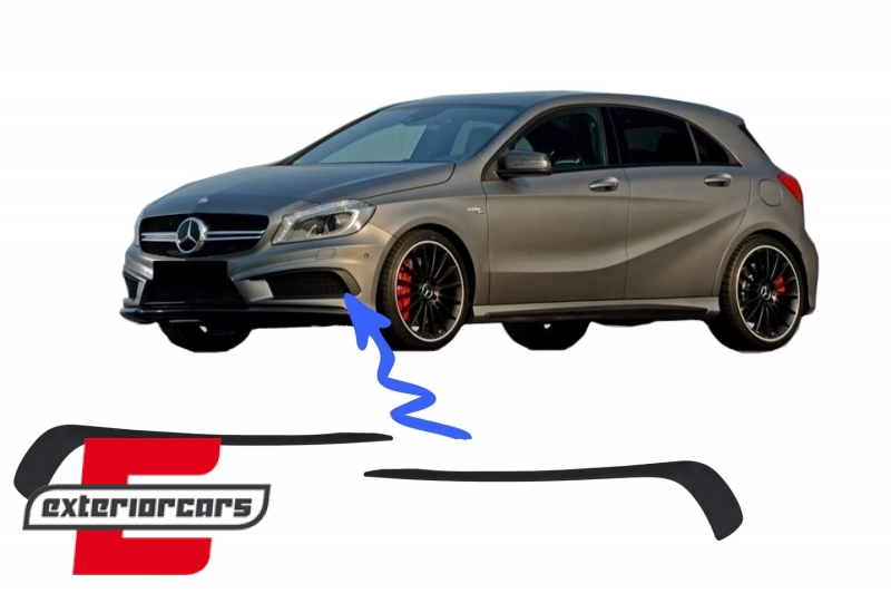 Prednji splitteri Aero A45 AMG dizajn (mat crna) / Mercedes A-klasa W176 (2012-08.2015), FBBRMBW176AMG