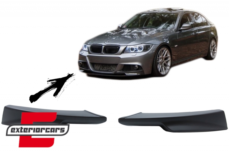 Prednji splitteri branika (mat crna) / BMW serije 3 E90 E91 LCI (09.2008-2011), 37674