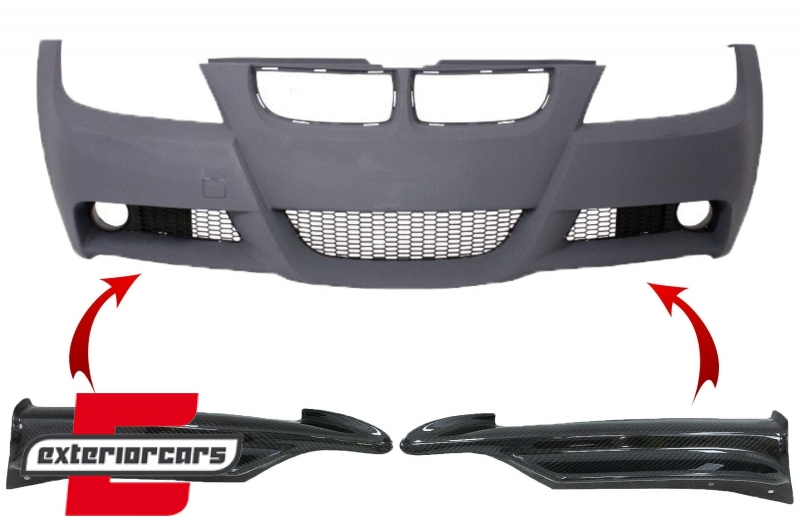 Splitteri za M paket branik (pravi carbon) / BMW serije 3 E90 E91 limuzina karavan (2005-2008), 2643CF