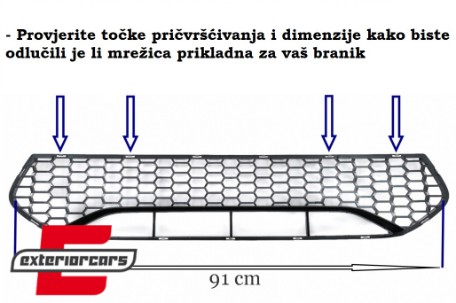 Središnja donja mrežica M5 branik (piano crna) / BMW serije 5 G30 G31 limuzina karavan (2017-2019), FBGBMG30M5WH