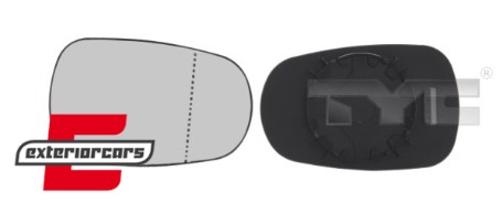 Staklo retrovizora (lijeva=desna strana) / Dacia Logan + Renault Clio Megane Scenic Modus + Nissan Micra (1990-), 324-0008-1