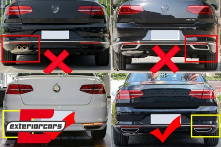 Ukrasni okviri nastavaci auspuha (piano crna) / VW Passat B8 3G GTE / Alltrack (2015-2019), MTVWPAB8