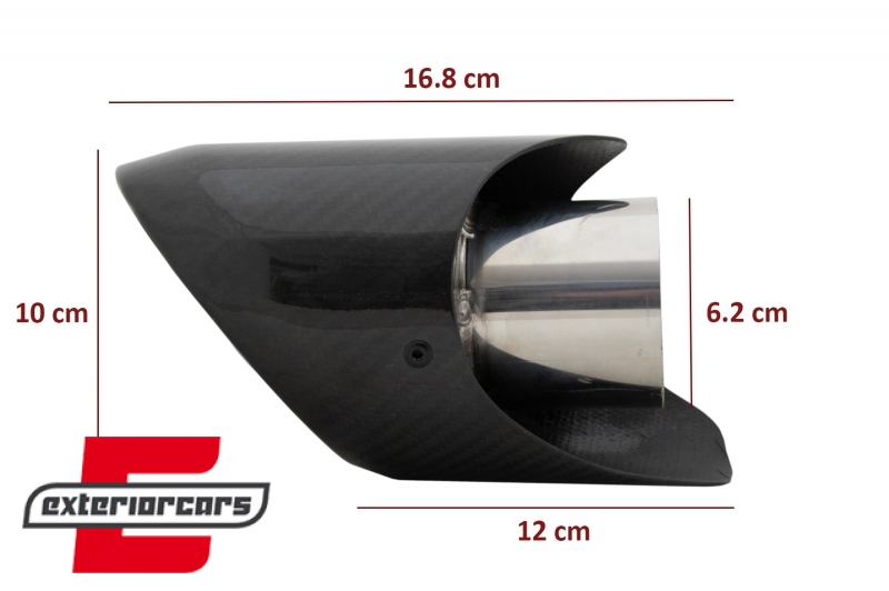 Univerzalni nastavak auspuha Carbon polirani look, KLT072