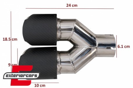 Univerzalni nastavci auspuha Carbon polirani look, KLT074