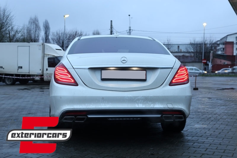Zadnji branik & nastavci auspuha S63 AMG dizajn / Mercedes S-klasa W222 (2013-06.2017), CORBMBW222AMGS63