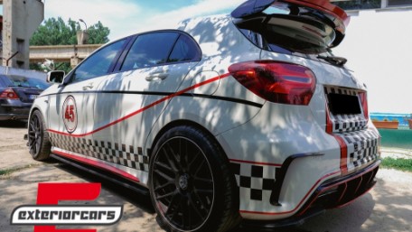 Zadnji splitteri A45 AMG Aero Edition Look (piano crna) / Mercedes A-klasa W176 (2012-2018), GCP-176150