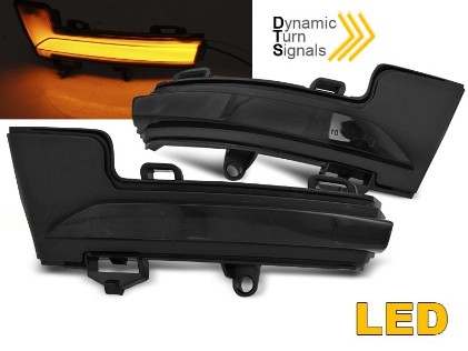 Žmigavci u retrovizorima LED SEQ (smoke) / Škoda Octavia III (2012-2020), KBSK03