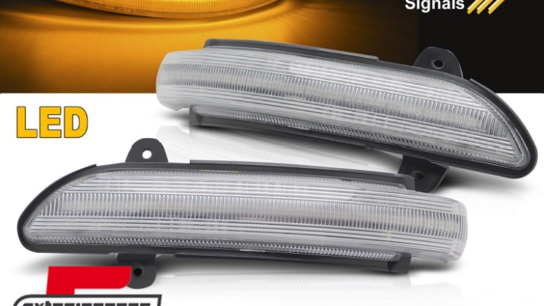 Žmigavci u retrovizoru LED SEQ (bijela) / Mercedes E klasa S211 W211 CLS klasa W219 S klasa W221 CL klasa C216, KBME12